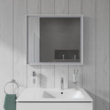 DURAVIT L-Cube Waschtischunterbau 820 mm wandhängend, 2 Schubkästen, Becken rechts, Betongrau Matt