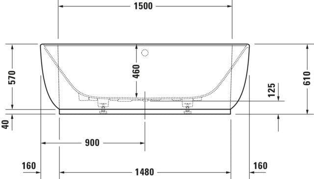 DURAVIT Luv Whirlwanne 1800x950 mm Mineralguss mit Air-System, 2 Rückenschrägen, weiß matt