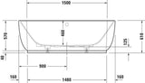 DURAVIT Luv Whirlwanne 1800x950 mm Mineralguss mit Air-System, 2 Rückenschrägen, weiß matt