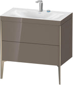 Mitteldichte Faserplatte (MDF) / 2Ausz.,2Hl,champ.matt/flan.grey / flannel grey hochglanz