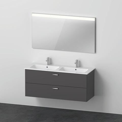 DURAVIT XBase Möbel-Set 1230 mm mit Waschtisch, Unterbau, 2 Schubladen & Spiegel – Weiß Glänzend
