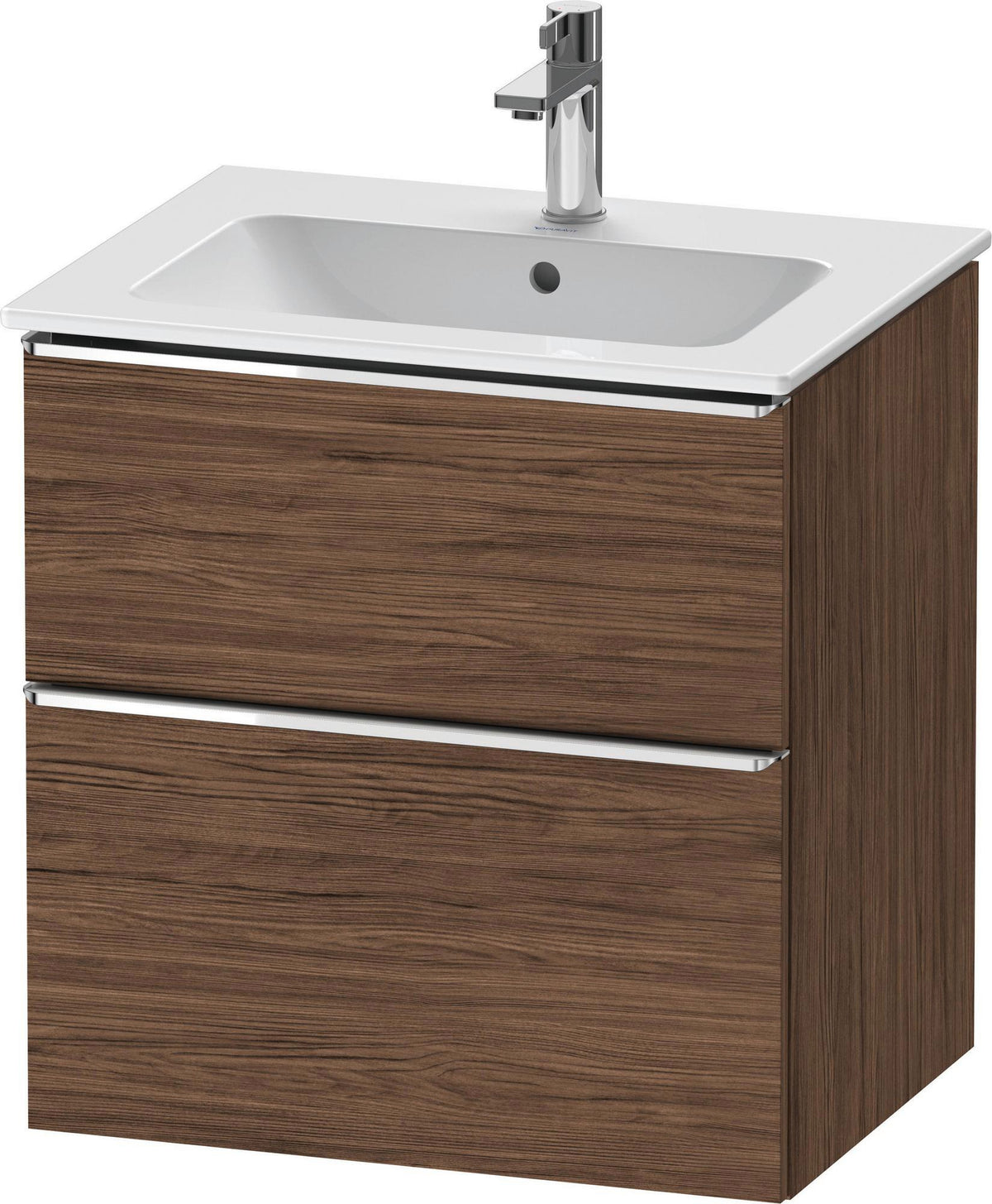 DURAVIT D-Neo Waschtischunterbau 610 mm Eiche Schwarz mit Bronze Griff – wandhängend