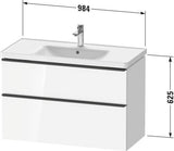 DURAVIT D-Neo Waschtischunterbau 984 mm betongrau matt mit Soft-Close und Bronze-Griff