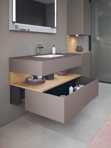 DURAVIT Qatego Einbauwaschtisch mit Konsolenwaschtischunterbau 1000 mm, 1 Auszug, antibakteriell