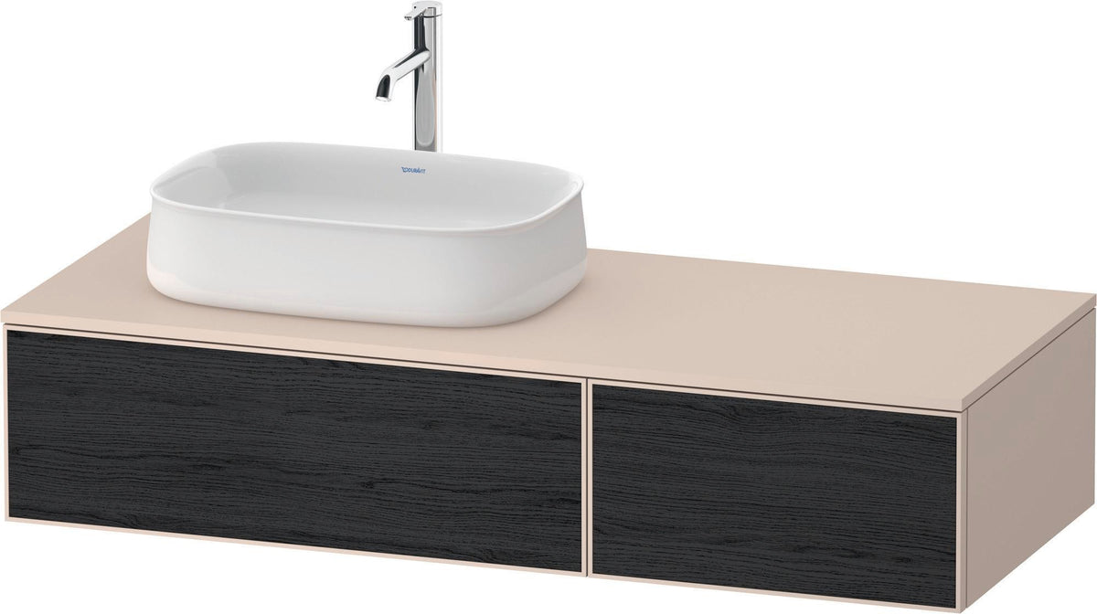 DURAVIT Zencha Konsolenwaschtischunterbau Eiche Anthrazit 1300 mm mit 2 Auszügen