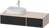 DURAVIT Zencha Konsolenwaschtischunterbau Eiche Anthrazit 1300 mm mit 2 Auszügen