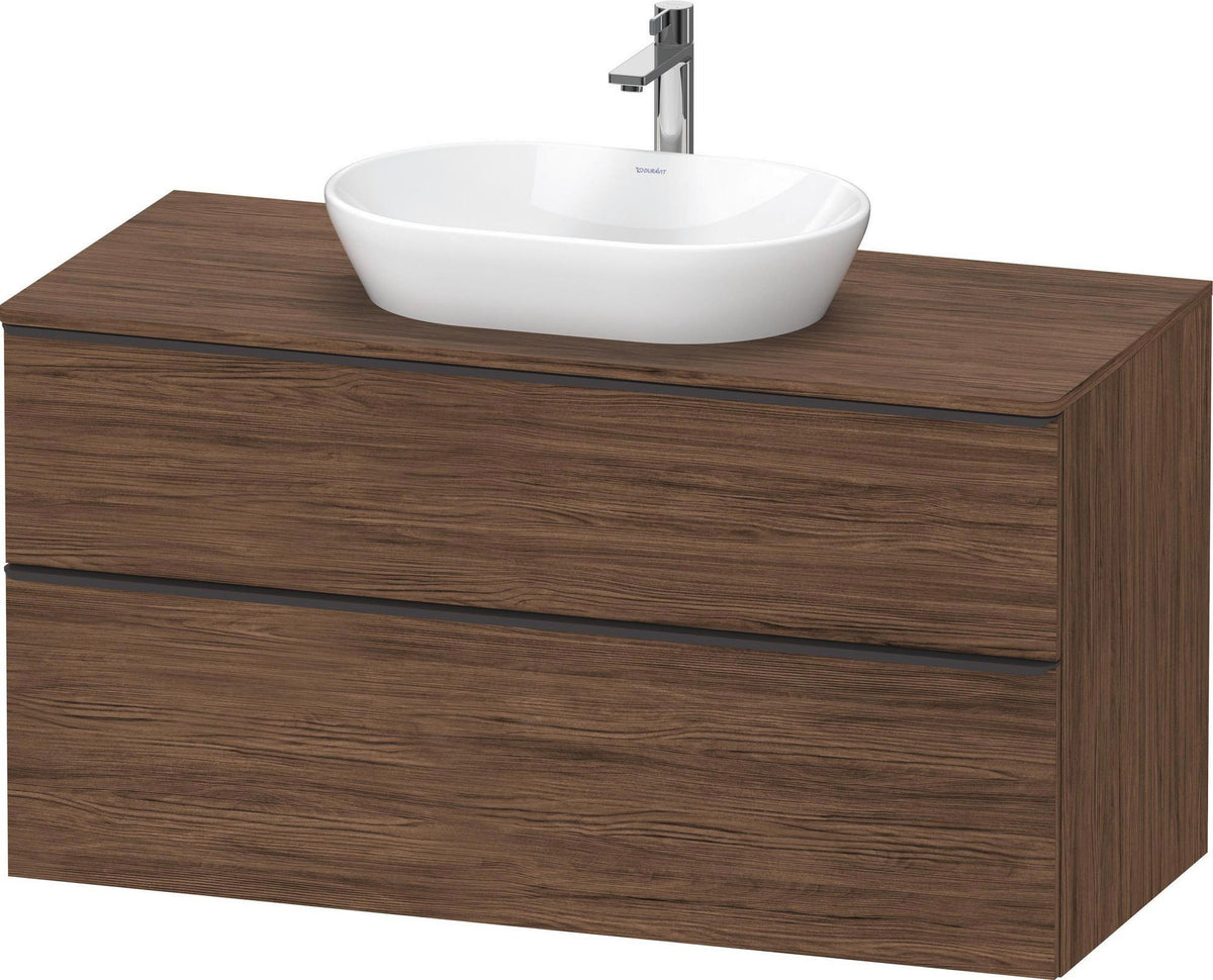 DURAVIT D-Neo Konsolenwaschtischunterbau 1200 mm Eiche Schwarz Matt mit Bronze Griff