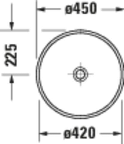 Duravit Balcoon Aufsatzbecken 450x450 mm weiß geschliffen mit Ablaufventil