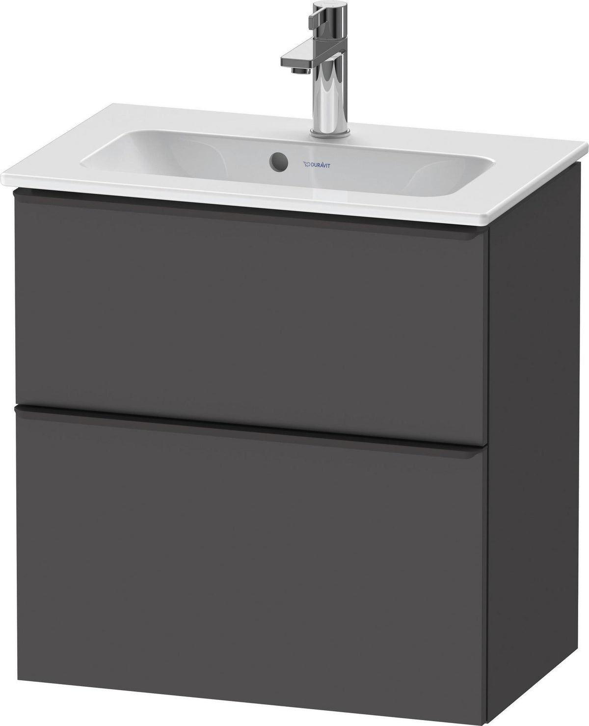 Duravit D-Neo Waschtischunterbau 610 mm betongrau matt mit Soft-Close und Bronze-Griff