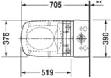 DURAVIT DuraStyle Stand-WC Kombi 705 mm Tiefspüler weiß für Dusch-WC Sitz