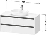 DURAVIT Ketho.2 Konsolen-Waschtischunterbau 1200 mm Eiche Terra mit 2 Schubkästen