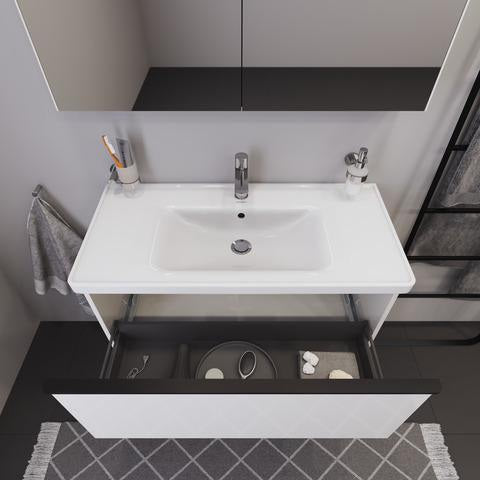 DURAVIT Spiegelschrank BETTER mit LED-Beleuchtung, 760 mm, Anschlag links, Front- und Innenspiegel