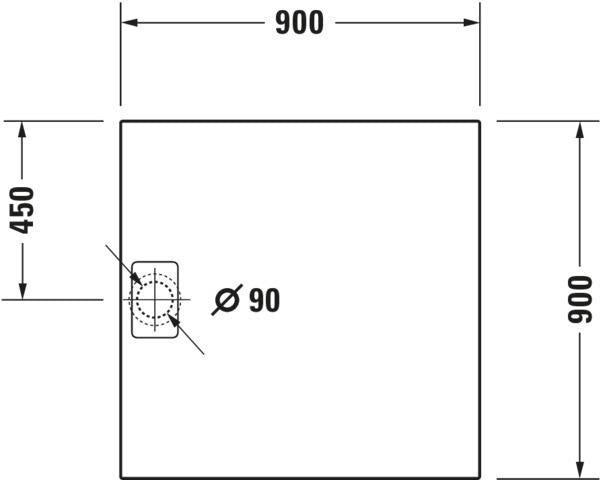 DURAVIT Stonetto Duschwanne 900x900mm Mineralguss weiß matt – rutschhemmend & bodenbündig