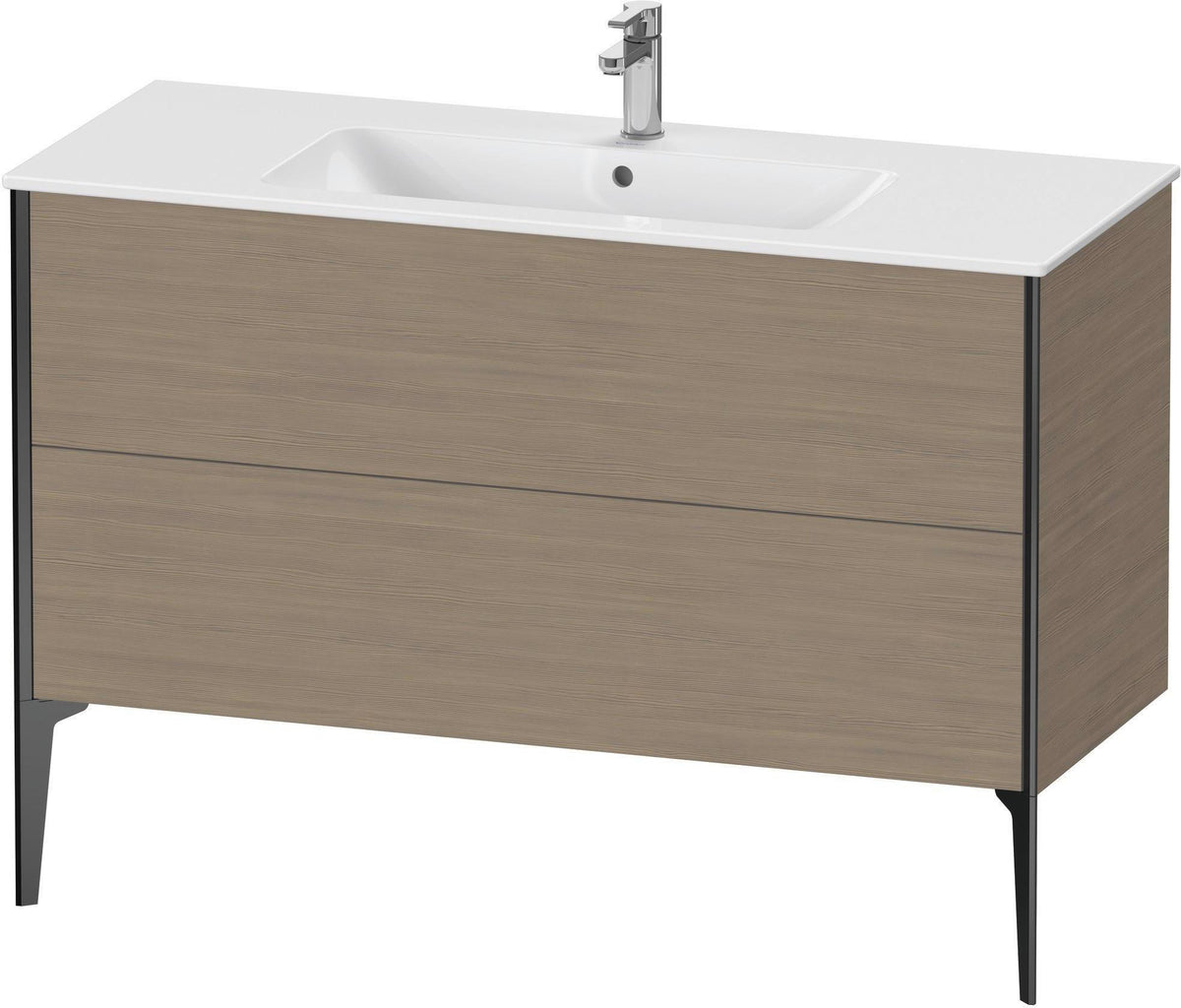 DURAVIT XViu Waschtischunterbau bodenstehend 1210 mm, 2 Auszüge, champagner matt/weiß matt