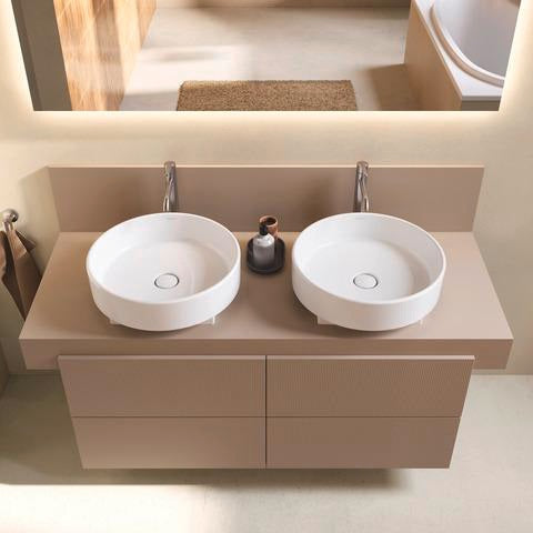 DURAVIT Balcoon Konsole 1400 mm mit Ausschnitt links – Elfenbein Matt