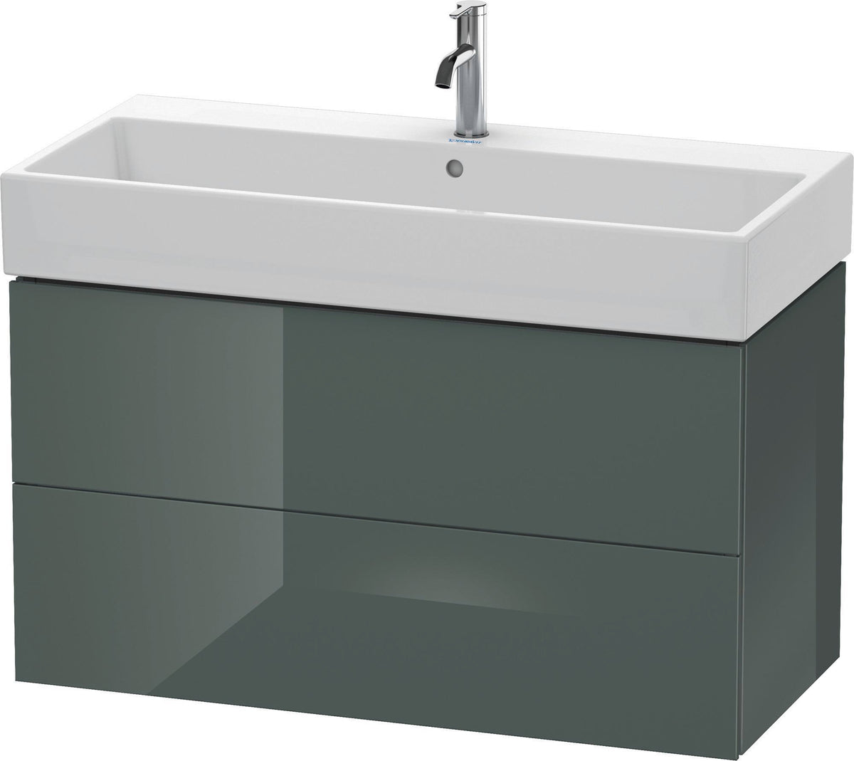 Duravit L-Cube Waschtischunterbau 984 mm Amerikanischer Nussbaum, 2 Schubkästen, wandhängend