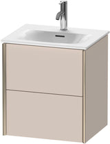 Duravit XViu Waschtischunterbau wandhängend 557 mm taupe matt mit Tip-On-Technik und Soft-Close