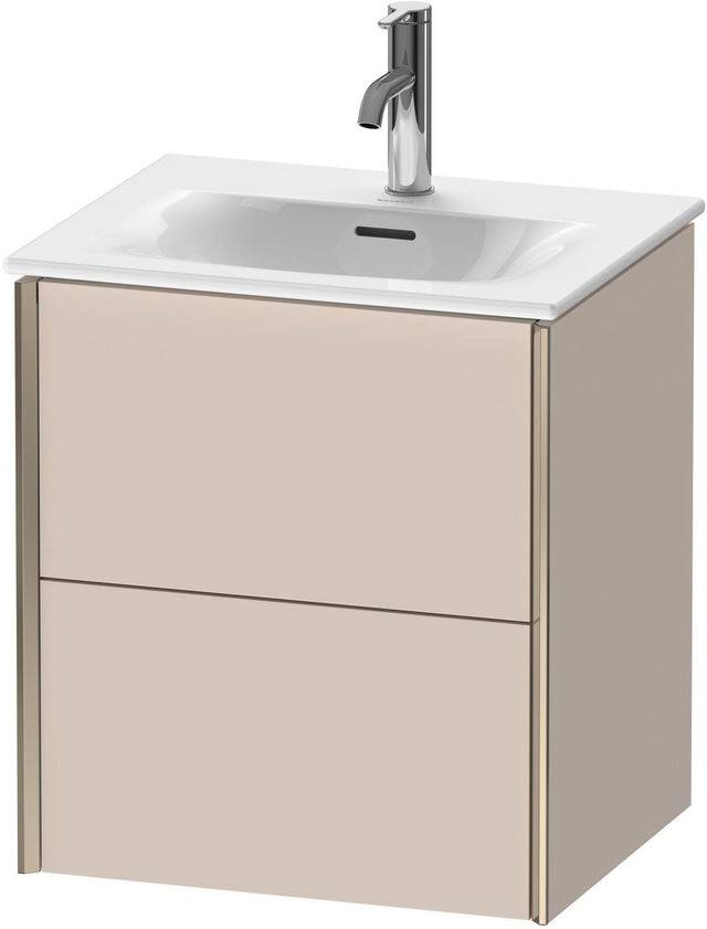 Duravit XViu Waschtischunterbau wandhängend 557 mm taupe matt mit Tip-On-Technik und Soft-Close