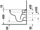 DURAVIT D-Code Wand-WC Compact 480 mm Tiefspüler weiß – Wandhängend