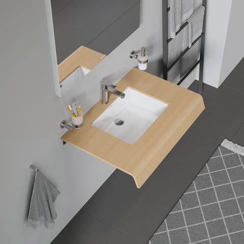 DURAVIT Vero Einbauwaschtisch 430 mm weiß, Untertisch, mit Überlauf, ohne Hahnloch