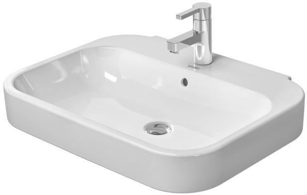 DURAVIT Waschtisch Happy D.2 650x500mm hängend weiß mit Überlauf & 3 Hahnlöchern