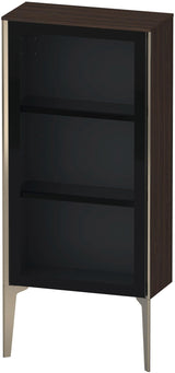 Duravit XViu Halbhochschrank 500 mm, Glasfront Amerikanischer Nussbaum, Tip-on Technik