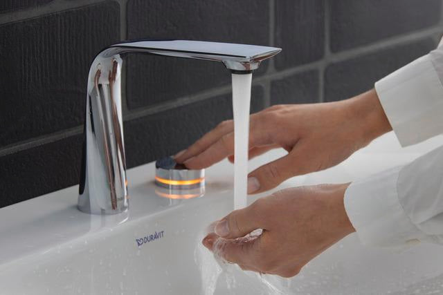 Duravit D.1 2-Loch Waschtischarmatur XL elektronisch mit Einbaunetzteil Chrom