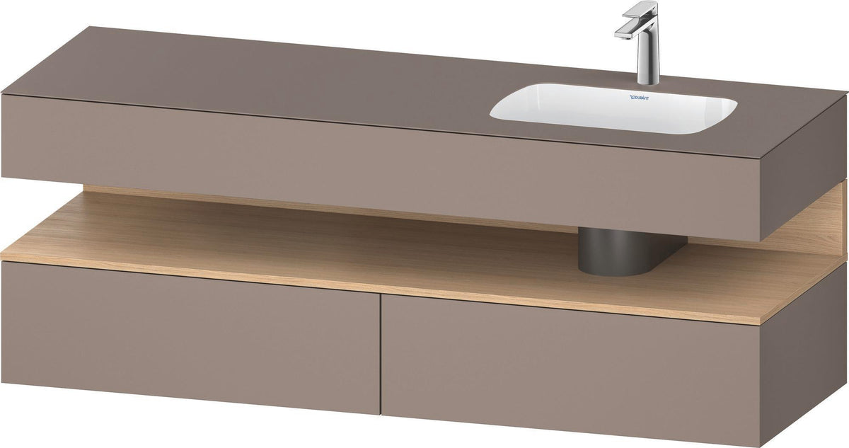 DURAVIT Qatego Einbauwaschtisch mit Konsolenwaschtischunterbau 1600 mm Weiß Matt