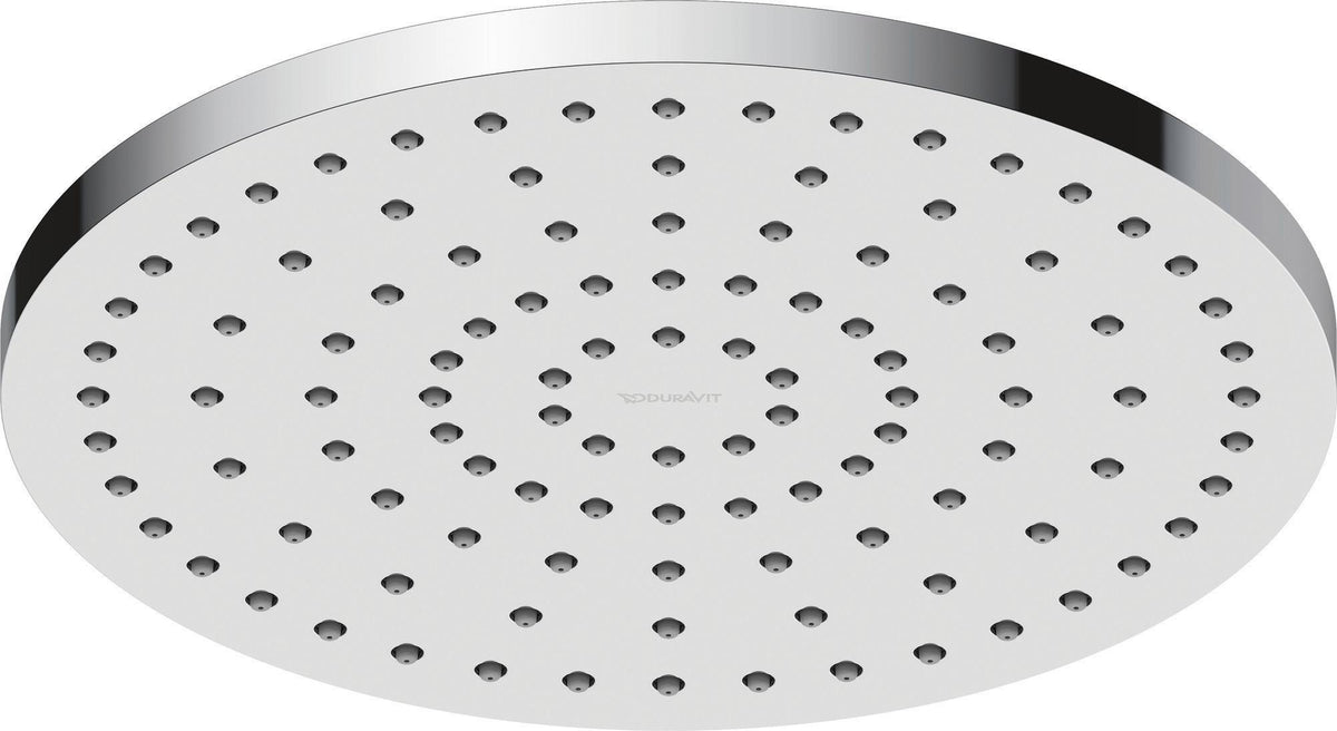 DURAVIT Kopfbrause MinusFlow D250, Rund, Rain Schwarz Matt – 1 Strahl, Antikalk, 250 mm