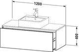 Duravit XSquare Waschtischunterbau 1200 mm wandhängend – Sand-matt mit Konsole