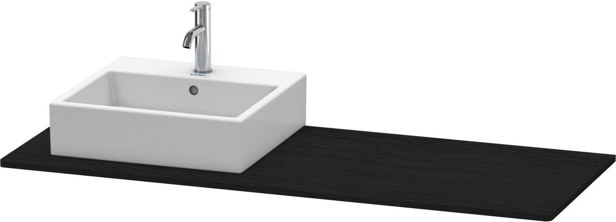 Duravit XSquare Konsole 1400x550mm betongrau matt – 1 Ausschnitt, mit Siphonaussparung