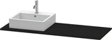 Duravit XSquare Konsole 1400x550mm betongrau matt – 1 Ausschnitt, mit Siphonaussparung
