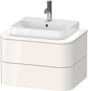 DURAVIT Happy D.2 Konsolenwaschtischunterbau wandhängend 650 mm, 2 Schubkästen, weiß Hochglanz