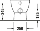 DURAVIT D-Code Stand-WC 570 mm weiß spülrandlos, Abgang waagerecht