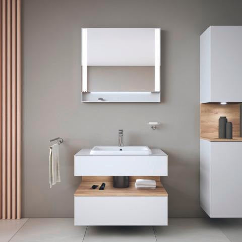 DURAVIT Qatego Einbauwaschtisch 550 mm weiß HygieneGlaze 1 Hahnloch mit Überlauf