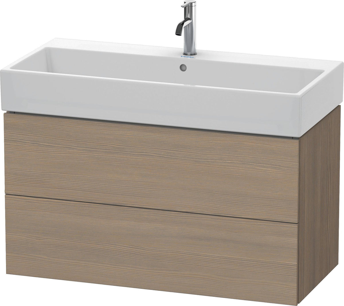 Duravit L-Cube Waschtischunterbau 984 mm Amerikanischer Nussbaum, 2 Schubkästen, wandhängend