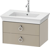 Duravit White Tulip Waschtischunterbau wandhängend 684 mm mit 2 Schubkästen und Griff, weiß seidenmatt