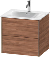 DURAVIT XViu Waschtischunterbau wandhängend 610 mm Nussbaum natur, 2 Schubladen, Tip-On