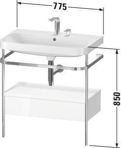 Duravit Waschtischset Happy D.2 Plus 775x490mm Taupe Supermatt – Einrichtungssystem Nussbaum Mitte