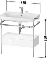 Duravit Waschtischset Happy D.2 Plus 775x490mm Taupe Supermatt – Einrichtungssystem Nussbaum Mitte