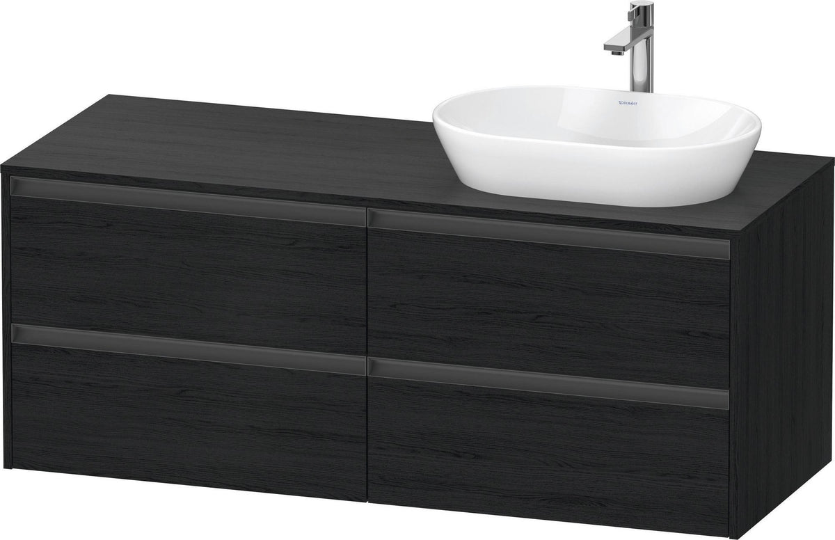 Duravit Ketho.2 Waschtischunterbau 1400 mm betongrau matt mit 4 Schubkästen