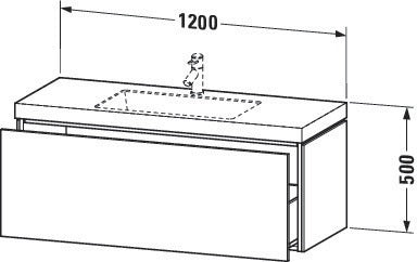 Duravit Waschtischset L-Cube 1200x480mm mit Vero Air Möbelwaschtisch, wandhängend, ohne Überlauf