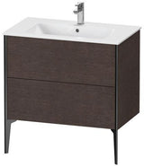 Duravit XVIU Waschtischunterbau 810 mm 2 Auszüge Nussbaum Mitte Korpus seidig-matt