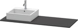 Duravit XSquare Konsole 1400x550mm betongrau matt – 1 Ausschnitt, mit Siphonaussparung