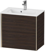 DURAVIT XViu Waschtischunterbau wandhängend 610 mm, 2 Schubladen, champagner matt/weiß matt