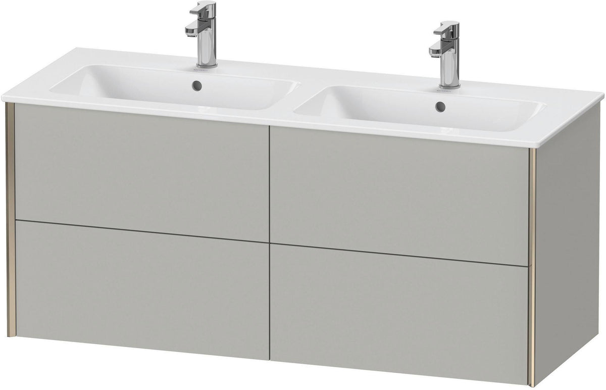 Duravit XViu Waschtischunterbau wandhängend 1280 mm, 4 Schubkästen, champagner matt/weiß matt