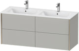 Duravit XViu Waschtischunterbau wandhängend 1280 mm, 4 Schubkästen, champagner matt/weiß matt