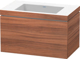 Duravit L-Cube c-bonded Waschtischset 800 mm Nussbaum Natur mit Vero Air Becken