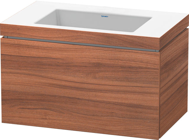 Duravit L-Cube c-bonded Waschtischset 800 mm Nussbaum Natur mit Vero Air Becken