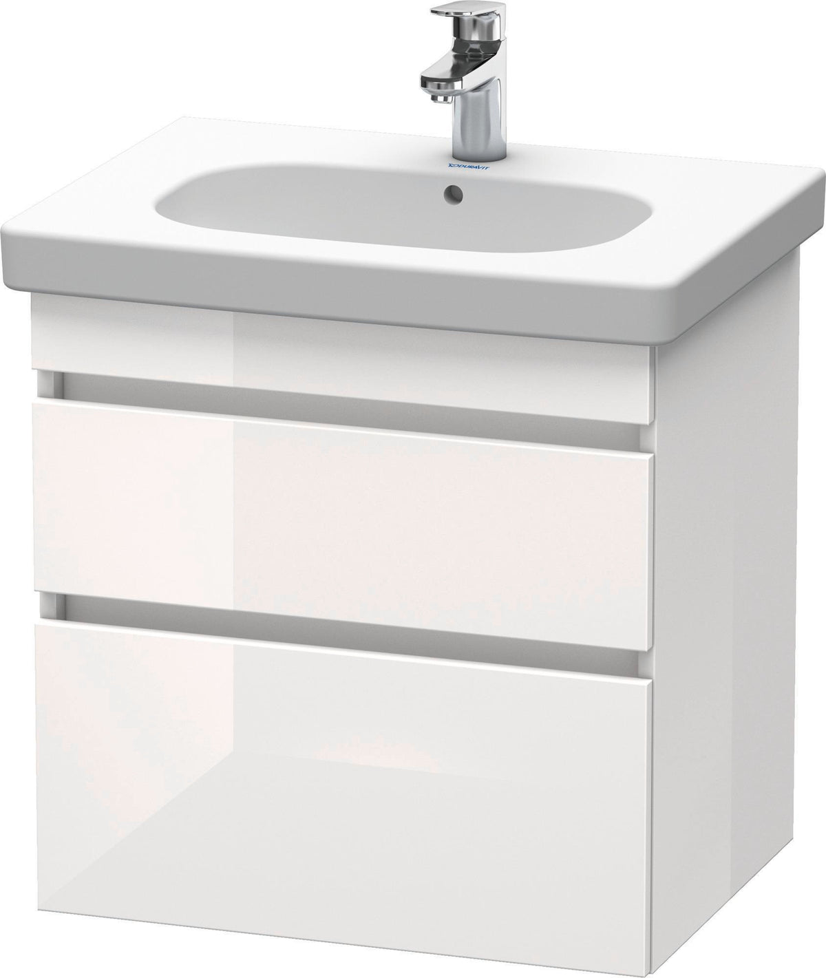 Duravit DuraStyle Waschtischunterbau 600 mm Eiche Terra/Weiß Matt, 2 Schubkästen, wandhängend